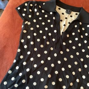 Polka Dot Collared Womens Top